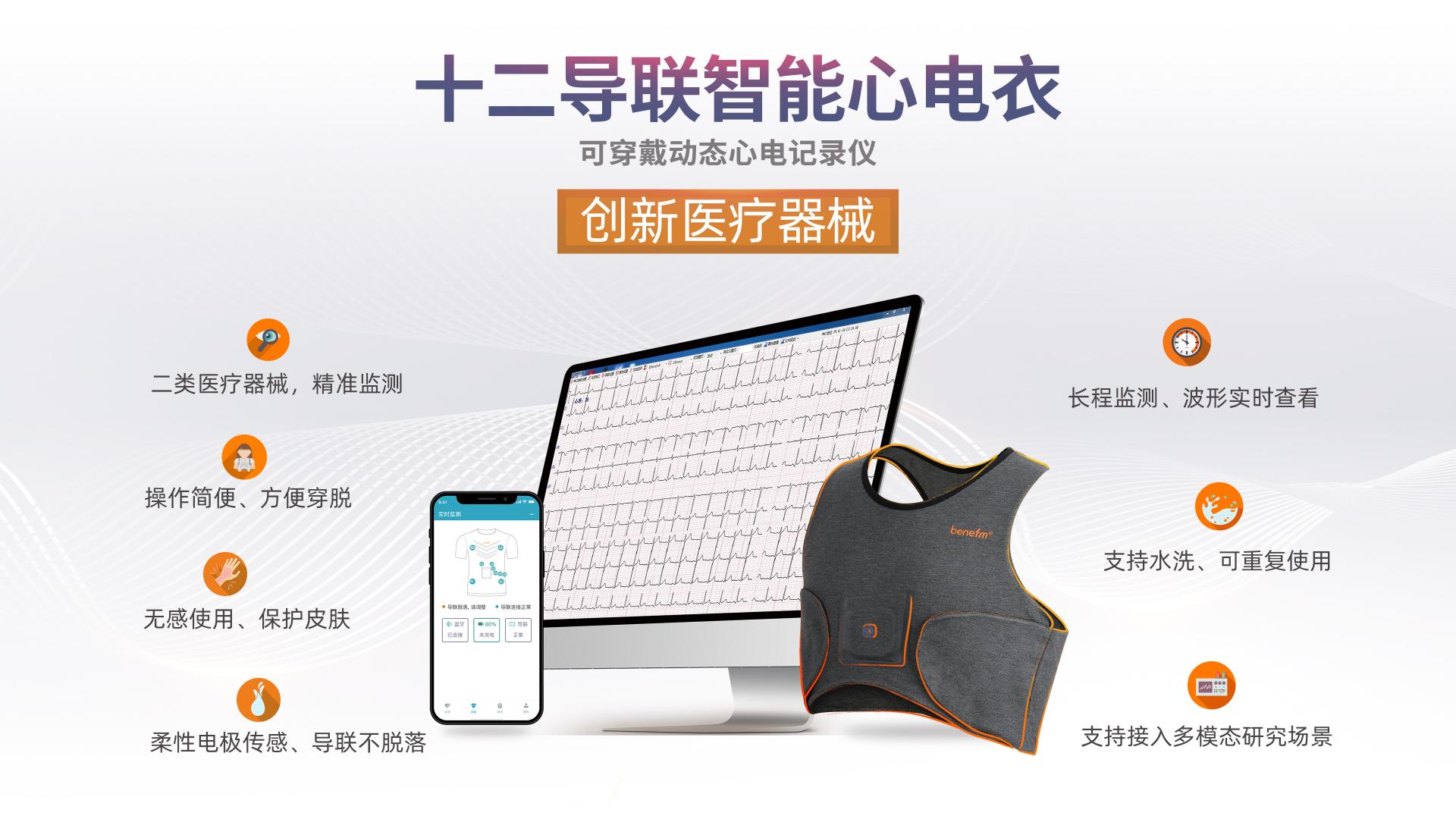 智能心电衣｜善行医疗十二导联动态心电监测可穿戴设备方案